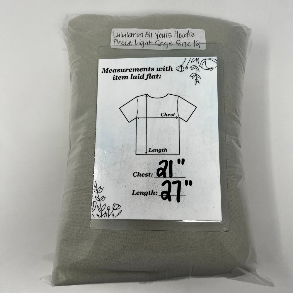 Lululemon All Yours Hoodie Fleece Light Sage Green Size 12 Relaxed Fit Pullover - Picture 8 of 8